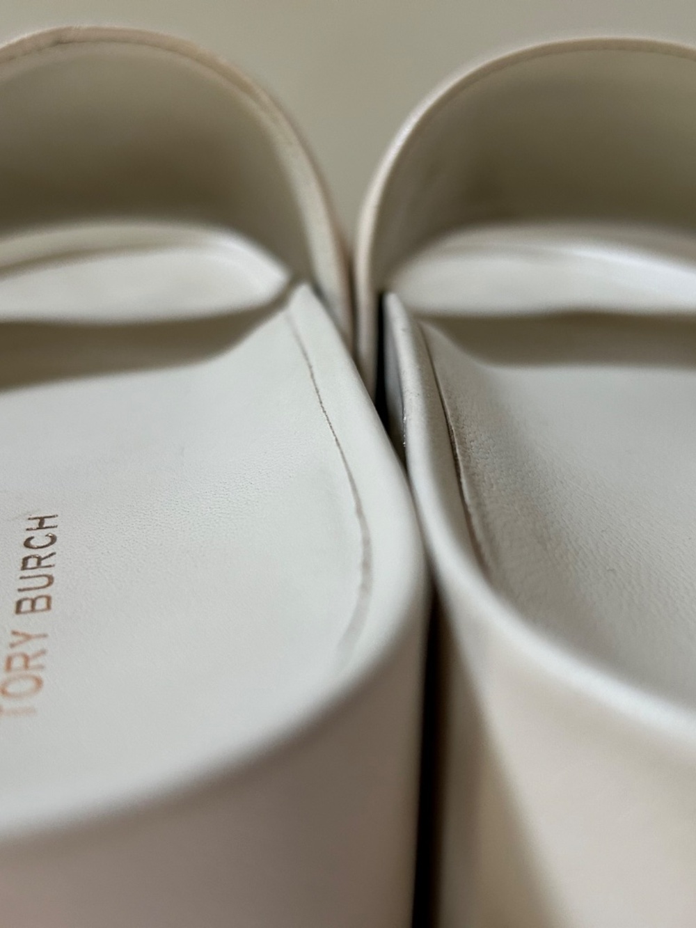 Tory Burch Patos Platform Women’s Sandals US 7.5 White Leather Slides - Picture 6 of 7